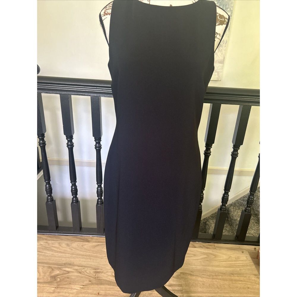 Louben Black Sheath Dress Size 4 Sleeveless Work Career Business Lined